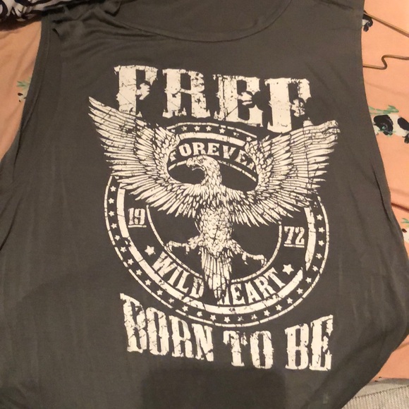 Charlotte Russe Tops - tank top, “FREE FOREVER, BORN TO DIE”
